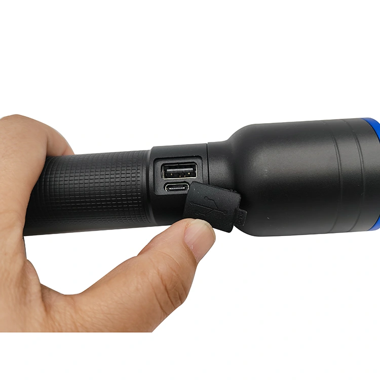 2500 Lumen Rechargeable Flashlight with Power Bank